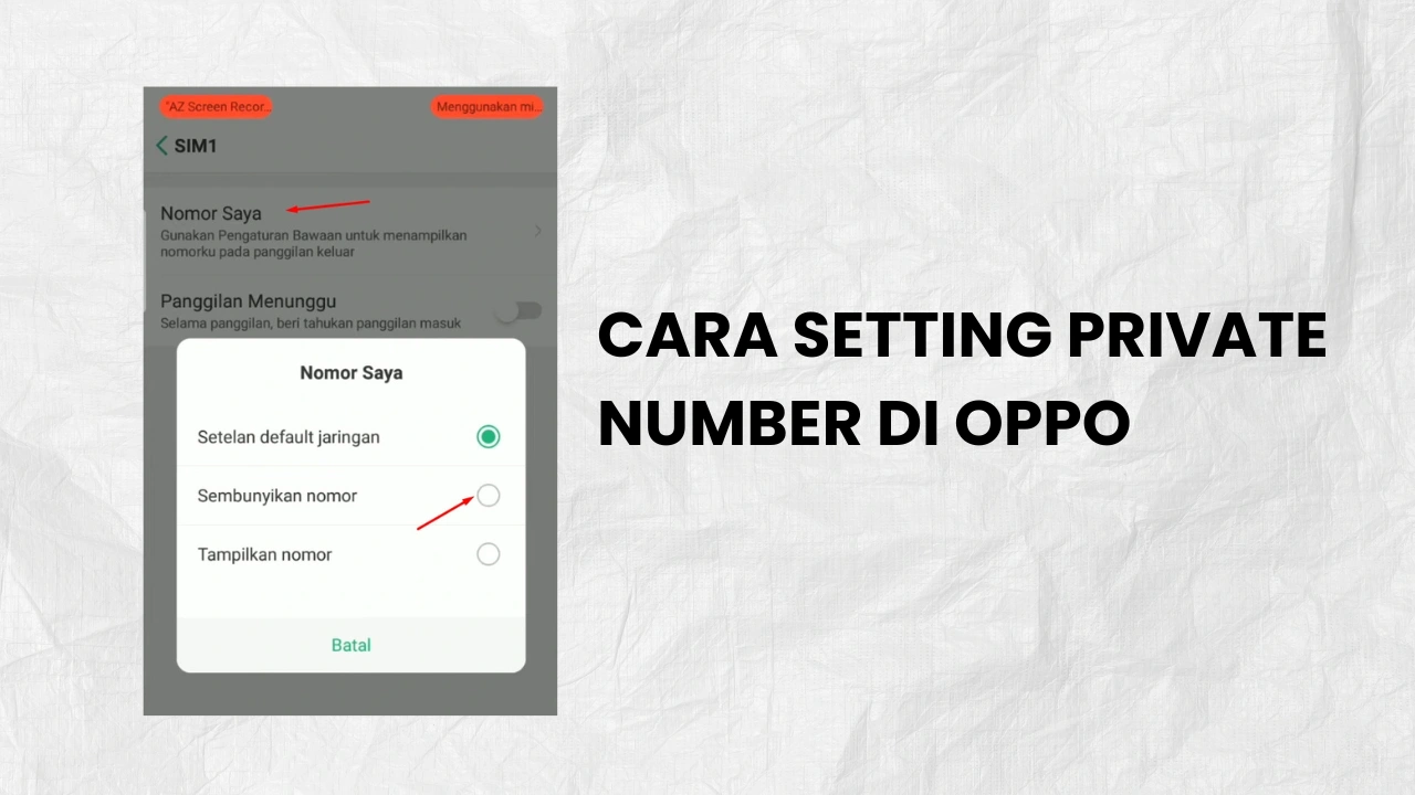 Cara Setting Private Number Di Oppo