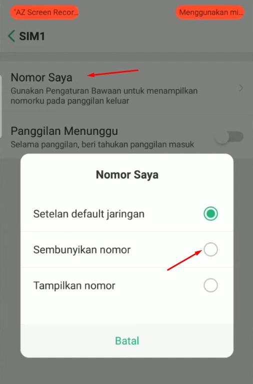 Nomor Saya Sembunyikan