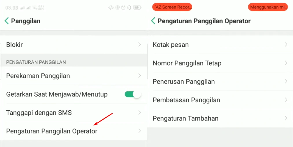 Pengaturan Panggilan Operator