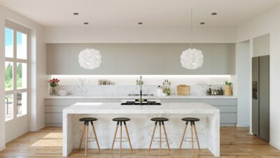 White Kitchen Design: 10 Ide yang Membuat Ruang Makan Anda Terlihat Lebih Luas 13 White Kitchen Design: 10 Ide yang Membuat Ruang Makan Anda Terlihat Lebih Luas
