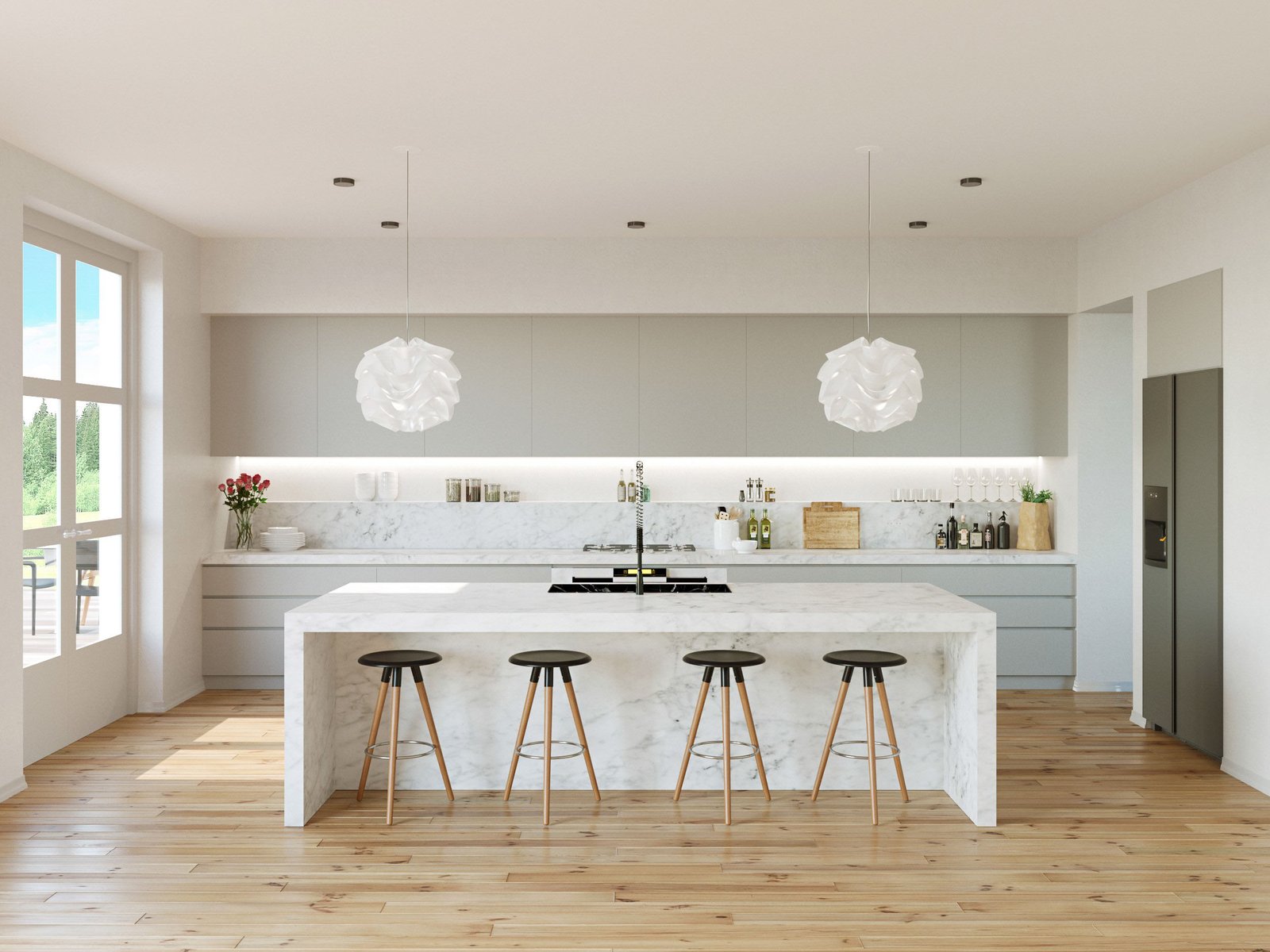 White Kitchen Design: 10 Ide yang Membuat Ruang Makan Anda Terlihat Lebih Luas 1